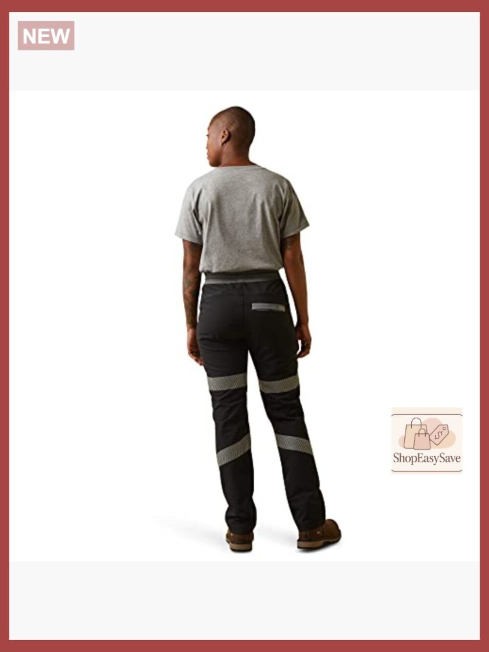 Slim Leg Pull-On Work Utility Pants Stretch Cargo Straight Leg Mid Rise - Picture 2 of 2